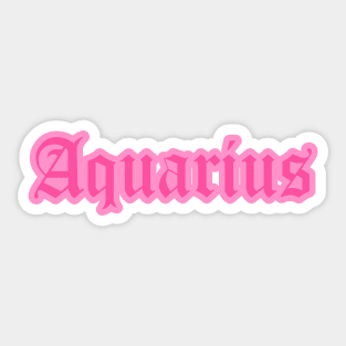 Aquarius Zodiac Pink Astrology Aesthetic Sticker